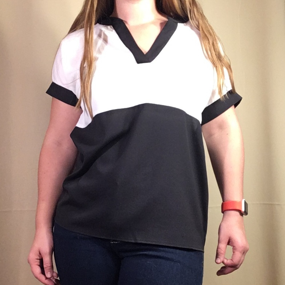Isaac Mizrahi Loose colorblock blouse